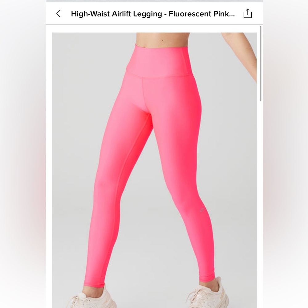 Alo airlift leggings XXS fluorescent pink coral